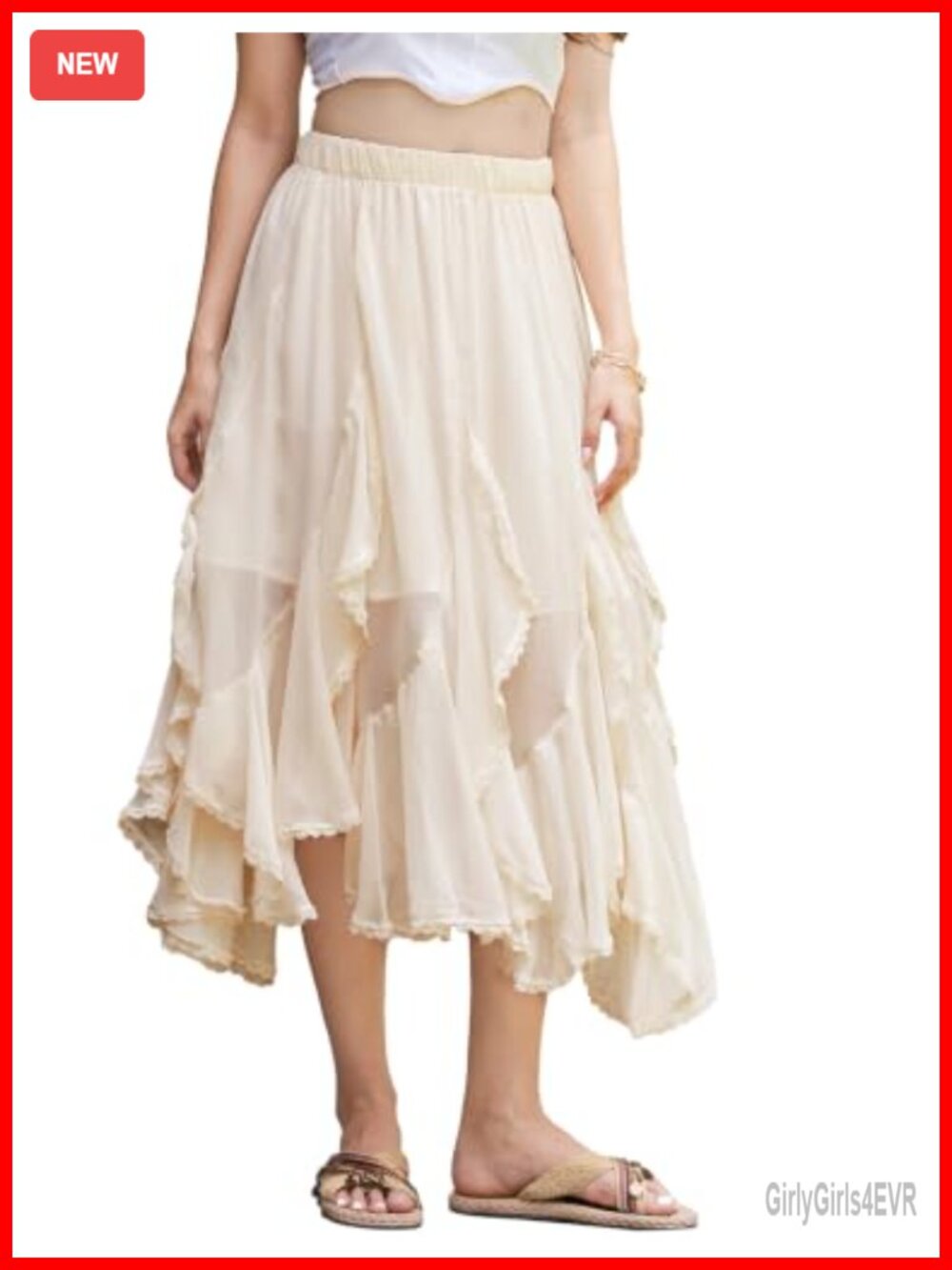 Women's Ruffle Maxi Skirt 100% Polyester Long Flowy Tiered Boho Skirt